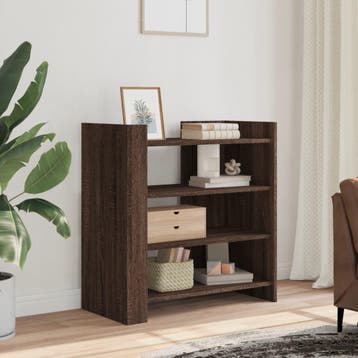 vidaXL Dressoir 73,5x35x75 cm bewerkt hout bruin eikenkleur, Huis en Inrichting, Verzenden, Nieuw, Overige houtsoorten, Minder dan 50 cm