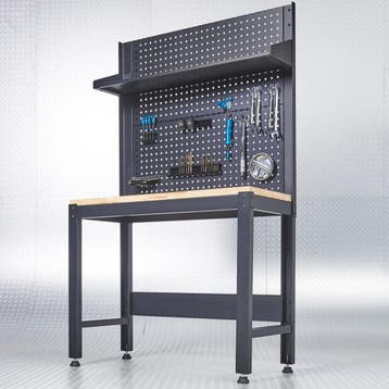 Datona Werkbank PREMIUM eiken 119 cm breed - Datona - Zwart, Doe-het-zelf en Verbouw, Werkbanken, Ophalen of Verzenden, Nieuw
