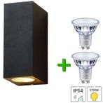 Buitenlamp zwart IP54 | Tuinverlichting incl. Philips spot, Verzenden, Minder dan 50 watt, Wandlamp, Nieuw