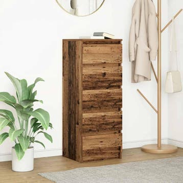 vidaXL Dressoir met lades 37,5x35x99 cm bewerkt hout oud, Huis en Inrichting, Kasten | Dressoirs, Verzenden, Nieuw, Overige houtsoorten