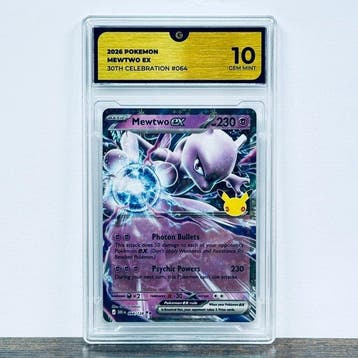 Pokémon Graded card - Mewtwo ex 064- 30th Anniversary –, Hobby en Vrije tijd, Nieuw