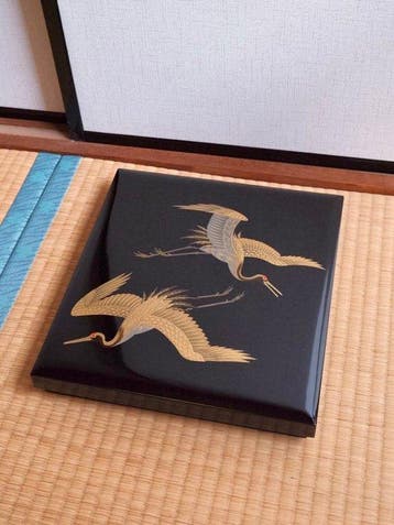 Doos - Aizu-Nuri lakwerk jubako-doos met ontwerp van