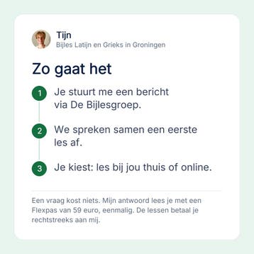 Bijles Latijn en Grieks in Groningen of online, vwo, Privéles, Bijles