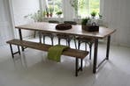 Industriële tafel, Medellin, Huis en Inrichting, Tafels | Eettafels, Ophalen of Verzenden, Nieuw, Overige houtsoorten, Industrieel
