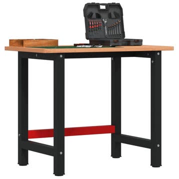 vidaXL Werkbank rechthoekig 100x60x81,5 cm massief, Verzenden, Nieuw