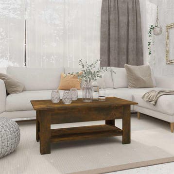 vidaXL Salontafel 102x55x42 cm bewerkt hout gerookt, Huis en Inrichting, 100 tot 150 cm, Verzenden, Nieuw, 50 tot 100 cm