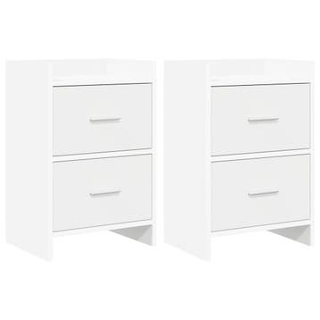 vidaXL Nachtkastjes 2 st Wit 40 x 30 x 60 cm Bewerkt hout, Huis en Inrichting, Slaapkamer | Nachtkastjes, Minder dan 45 cm, Verzenden