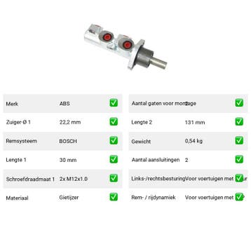 Hoofdremcilinder Lancia Ypsilon 1.2 (843) Van 2003-10 tot 20, Verzenden, Nieuw, Lancia