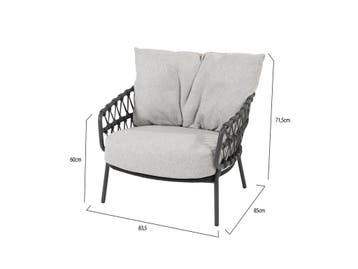 Calpi lounge tuinstoel met 2 kussens antraciet 4 Seasons, Ophalen of Verzenden, Nieuw