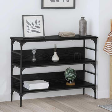vidaXL Wandtafel met plank Zwart eiken 100 x 32 x 75 cm, Verzenden, Nieuw, 60 cm of meer