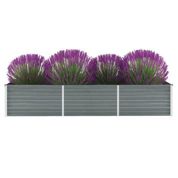 vidaXL Plantenbak verhoogd 240x80x45 cm gegalvaniseerd staal, Verzenden, Nieuw, Metaal, 60 tot 100 cm