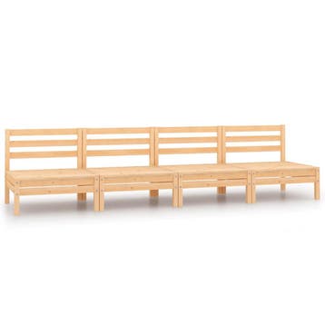 vidaXL Tuinmiddenbanken 4 st massief grenenhout, Tuin en Terras, Verzenden, Nieuw