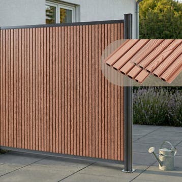 WPC schutting Grassano uitbreidingsset met paal 185x175 cm b, Tuin en Terras, Verzenden, Nieuw