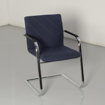 Klöber vergaderstoel, blauw, sledeframe, Ophalen of Verzenden, Nieuw