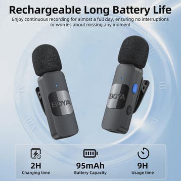BOYA BY-V Professioneel Draadloos Lavalier Mini Microfoon Sy, Muziek en Instrumenten, Verzenden, Nieuw