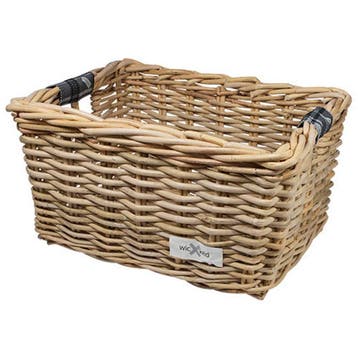 Wicked Rieten Fietsmand L Super White Plaid grijs, Verzenden, Nieuw