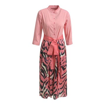 Milano Italy • lange roze blouse jurk • 36, Verzenden, Roze, Maat 36 (S), Milano Italy