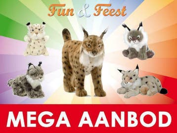 Knuffel Lynx - mega aanbod Lynx knuffels - dierenknuffels, Ophalen of Verzenden, Nieuw, Overige typen