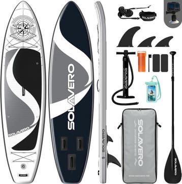 Sup Board - Opblaasbaar Paddle Board - 200 kg - Wit/Zwart -, Verzenden, Zo goed als nieuw
