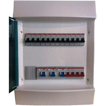 ABB groepenkast IP41 12 groepen, 3 aardlekschakelaars, 1, Ophalen of Verzenden, Nieuw