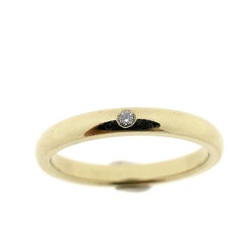 Gouden solitairring met diamant | Tiffany & Co; By Elsa P..., Gebruikt, Ophalen of Verzenden, 17 tot 18, Met edelsteen