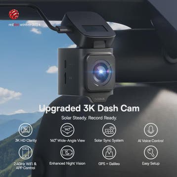 Baseus VD1 Dashcam: 3K Ultra HD, Dubbele Camera, GPS, Nachtz, Verzenden, Nieuw