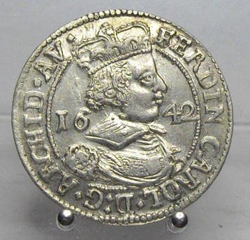 Oostenrijk. Ferdinand Karl. 3 Kreuzer 1642, Hall (Zonder