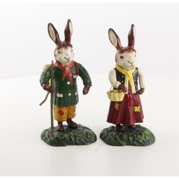 kleine dame en man als konijnen-set van 2 stuks (Interieur), Verzenden, Nieuw