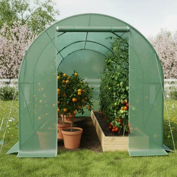 Foliekas in tunnelvorm met 6 ramen 343x200x200cm - groen, Verzenden, Nieuw