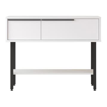 Console tafel Vesanto sidetable 100x29,5x76 cm wit en zwart, Huis en Inrichting, Tafels | Sidetables, Verzenden, Nieuw