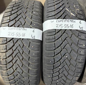 2x215-55-16 Continental Winter 2x6m €45 Per Band 215 55 16, Ophalen, 16 inch, Winterbanden, Band(en)