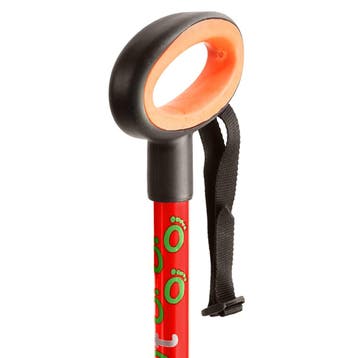 Wandelstok met ovalen handvat - opvouwbaar rood, Ophalen of Verzenden, Nieuw