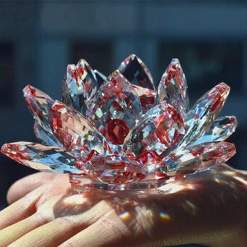 Kristallen Lotusbloem Decoratie - Feng Shui Sieraad & Uniek, Verzenden