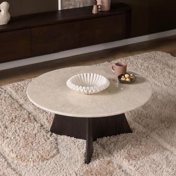 Salontafel Milo Botticino marmer 80 cm | Starfurn, Huis en Inrichting, Tafels | Salontafels, Ophalen of Verzenden, Nieuw