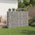 vidaXL Gabion Verhoogd Bed 3 pcs Zilver 250 x 50 x 150 cm, Verzenden, Nieuw, IJzer