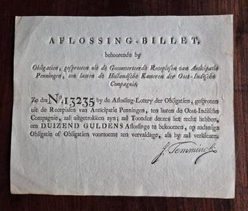 Nederland. 1000 Gulden -ca. 1780 - Vereenigde Oost-Indische