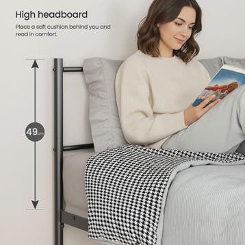 Zwart Metalen Bedframe 140x190cm met Hoofdbord, Voetbord en, Huis en Inrichting, Slaapkamer | Bedden, Verzenden, Nieuw