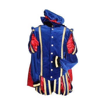 Piet fluweel Malaga Blauw/Rood — XL, Ophalen of Verzenden, Nieuw