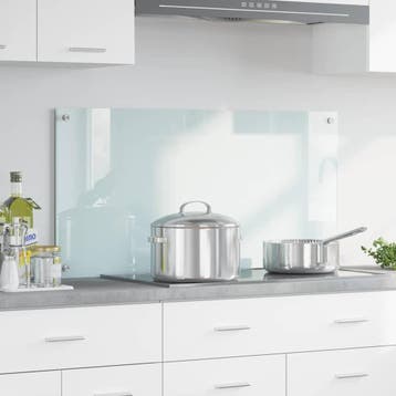 vidaXL Keukenachterwand Melk 100 x 50 cm gehard glas, Verzenden, Nieuw