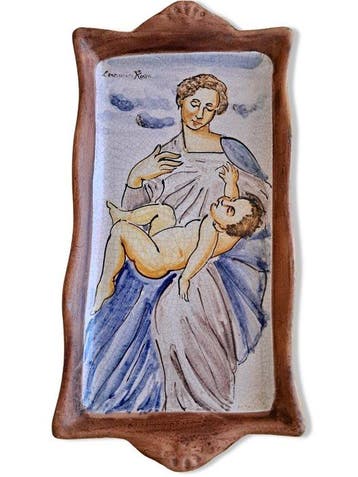Ceramica Rossa - Prachtige devotionele plaquette -, Antiek en Kunst