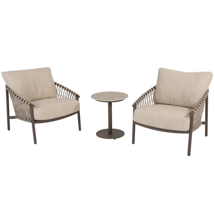 Boaz Allora bistro loungeset 3 delig keramiek terre 4, Tuin en Terras, Tuinsets en Loungesets, Nieuw, Ophalen of Verzenden