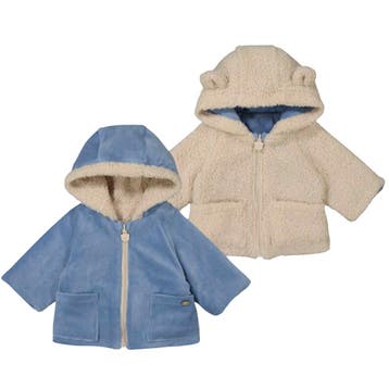 Mayoral baby Reversible shearling coat blauw - 68 (4-6, Ophalen of Verzenden, Nieuw