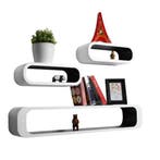 3-delige set zwevende wandplanken MDF modern decoratief, Huis en Inrichting, Kasten | Wandmeubels, Verzenden, Nieuw