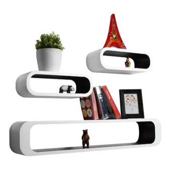 3-delige set zwevende wandplanken MDF modern decoratief, Verzenden, Nieuw