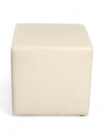 vdm. poef, grijs kunstleder, Overige plaatsen, Ophalen of Verzenden, Gebruikt, Stoel