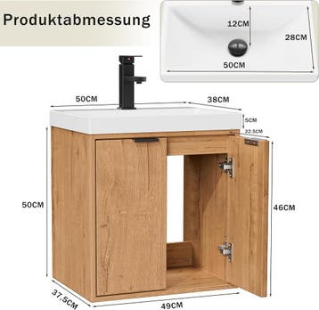 UEV Wastafel klein met onderkast voor gastentoilet hangend 4, Verzenden, Zo goed als nieuw