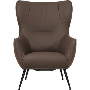 Leren fauteuil Flair Duo - Kenia Brown en Toledo Espresso -, Eigentijds, Modern, Retro, Romantisch, Nieuw, Ophalen of Verzenden
