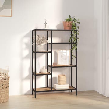 vidaXL Boekenkast 80x30x120 cm staal en bewerkt hout, Huis en Inrichting, Kasten | Boekenkasten, Verzenden, 100 tot 150 cm, Nieuw