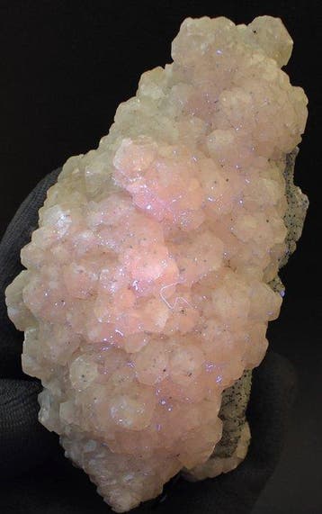 Calciet & Chalcedoon Kristallen op matrix - Hoogte: 11 cm -