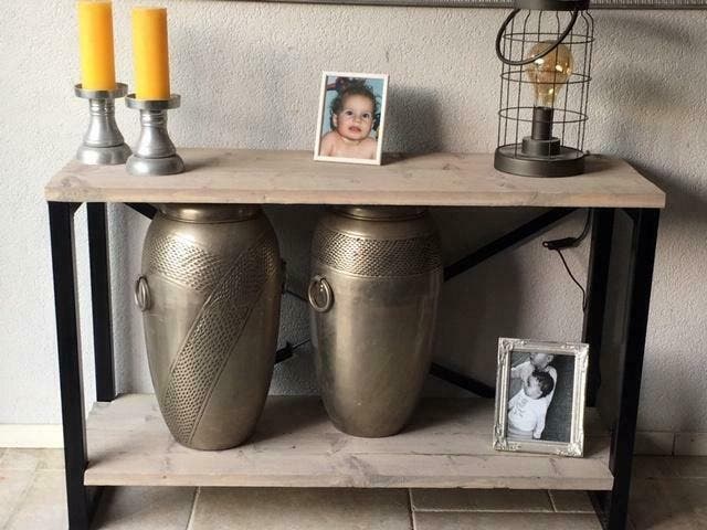 Frames Steigerhouten sidetable en tv meubel, Huis en Inrichting, Tafels | Sidetables, Nieuw, Metaal